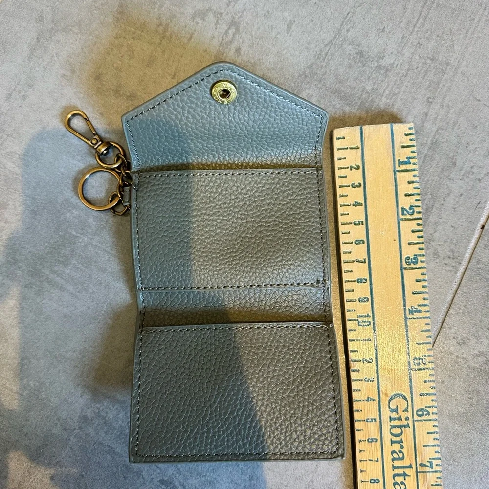 Steve Madden Soft Sage Pebbled Faux Leather Keychain Wallet